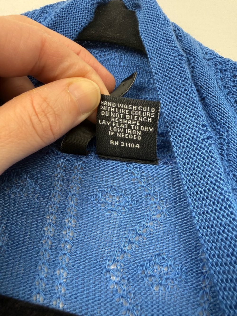 New Directions Blue Knit Open Cardigan 3x Short Sleeve Textured Lightweight - Picture 6 of 6